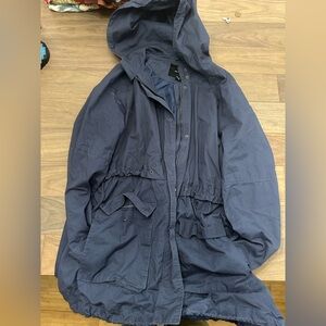 Forever 21 Men's Navy Hooded Raincoat